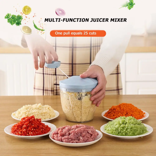 Hand-Pulled Multipurpose Chopper & Cutter – Fast & Easy Kitchen Helper